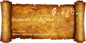 Gyebnár Ábel névjegykártya